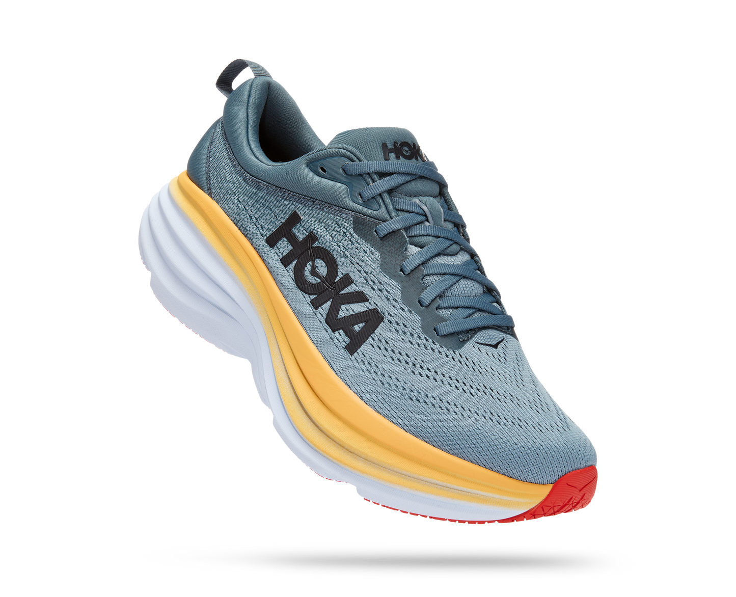Hoka Bondi 8 men's running shoe white, orange, light blue