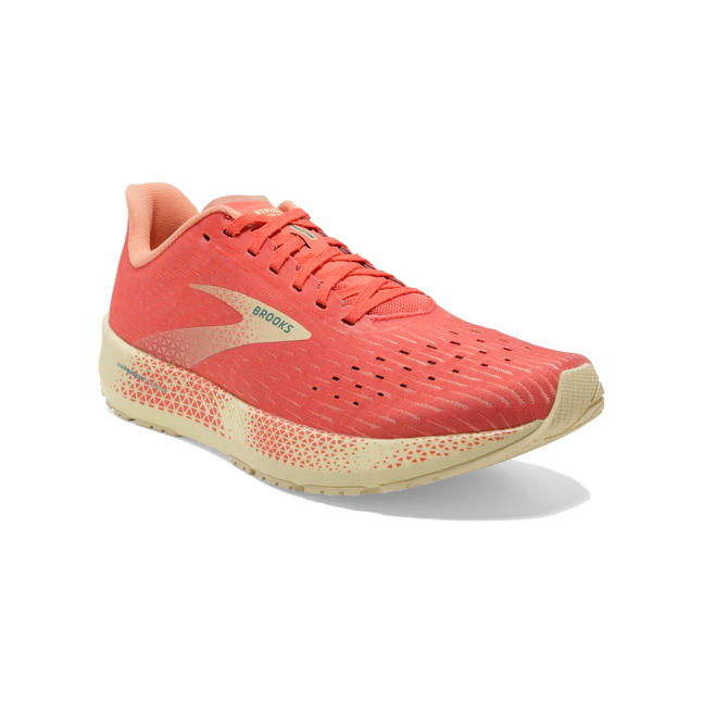 Brooks Hyperion Tempo women's running shoe, coral, light tan