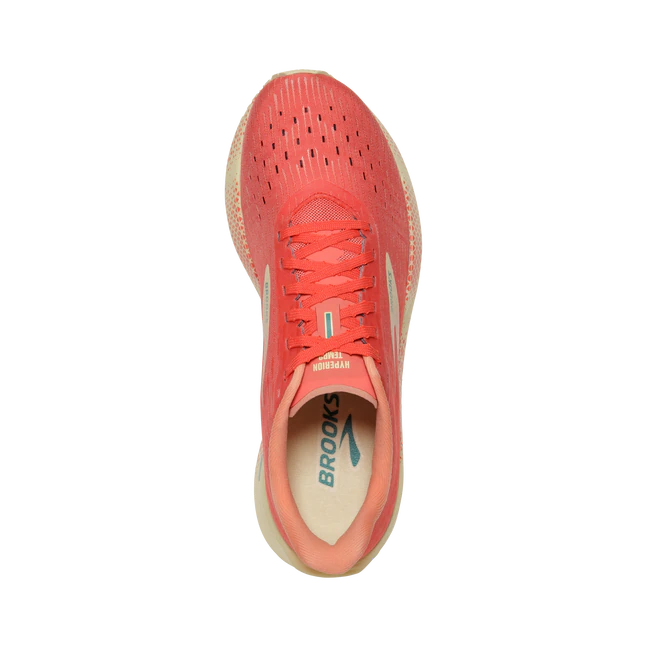 Brooks Hyperion Tempo women's running shoe, coral, light tan