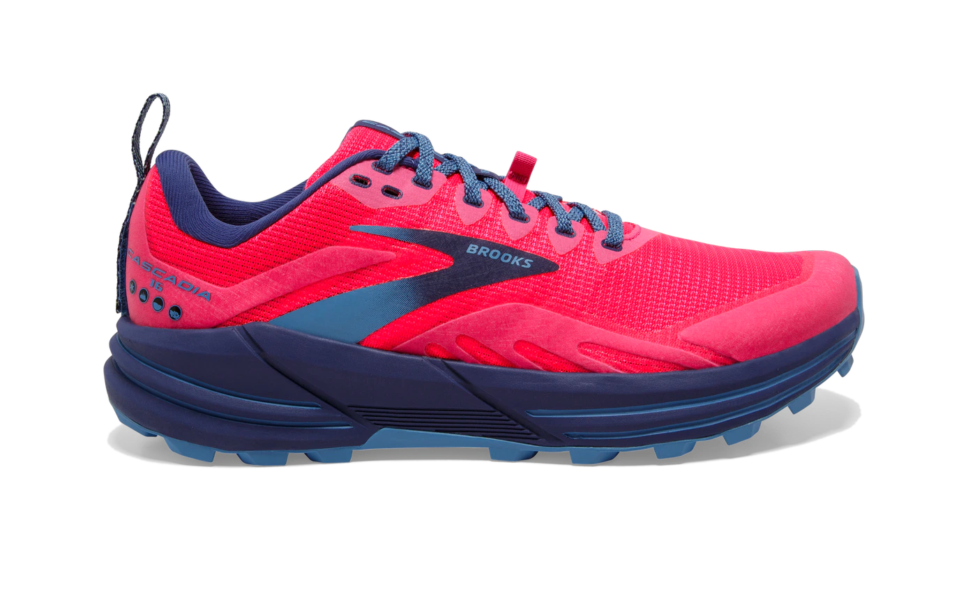 Brooks Cascadia 16 women's trail running shoe, bright pink, violet