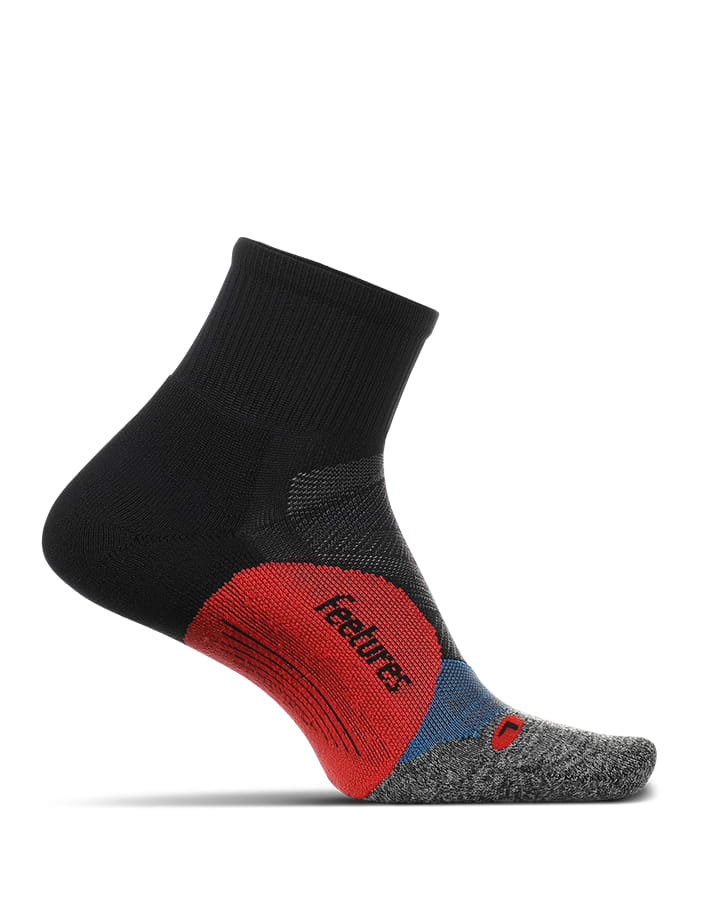 Black and red ankle running sock from Feetures