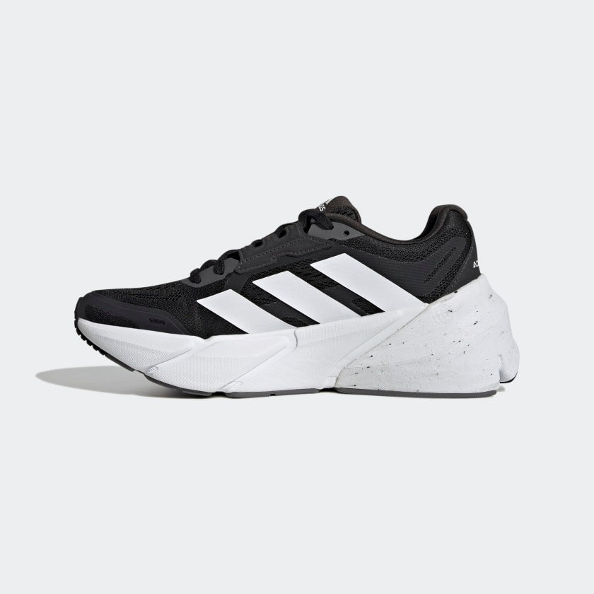 Adidas mens Adistar max cushioned road running shoe black and white