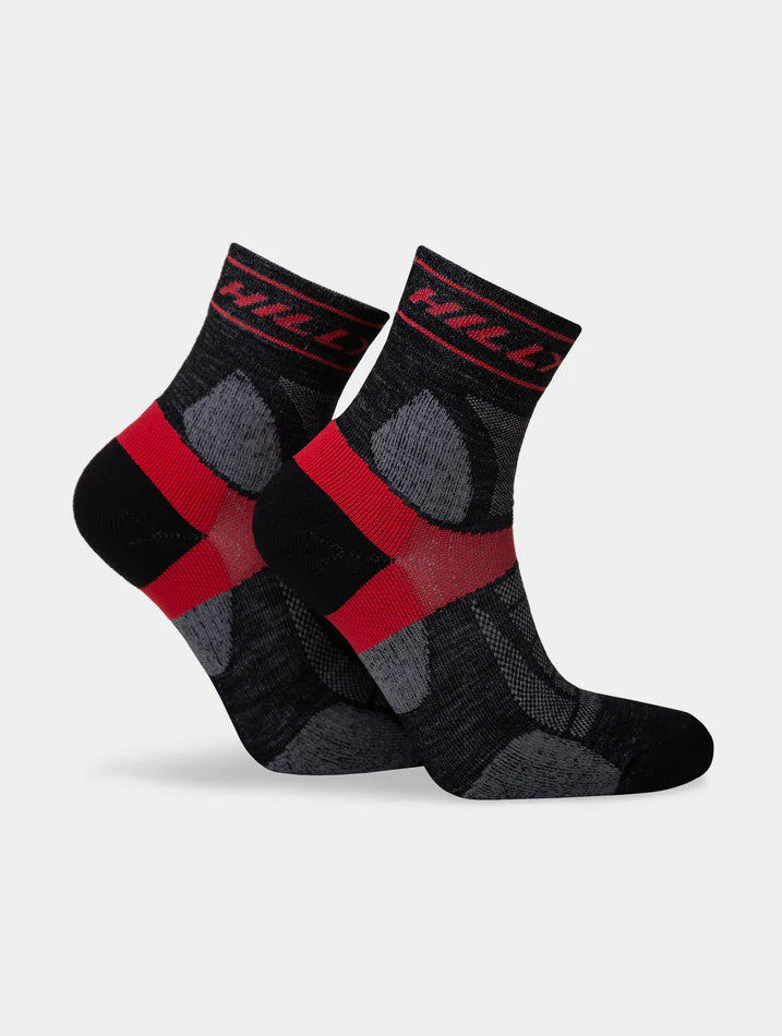 Black and red design running sock