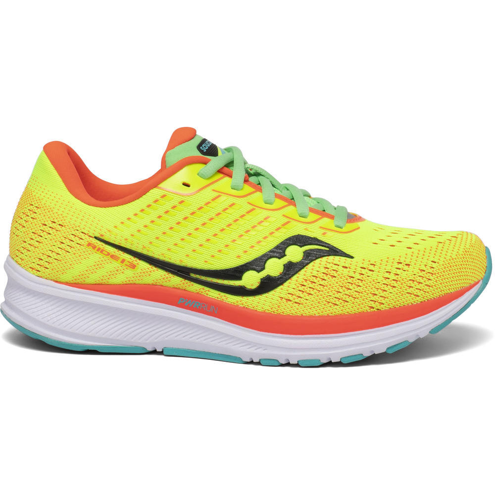 Saucony Ride 13 women's running shoe, yellow running shoes, neutral shoe, marathon, half marathon road running shoe
