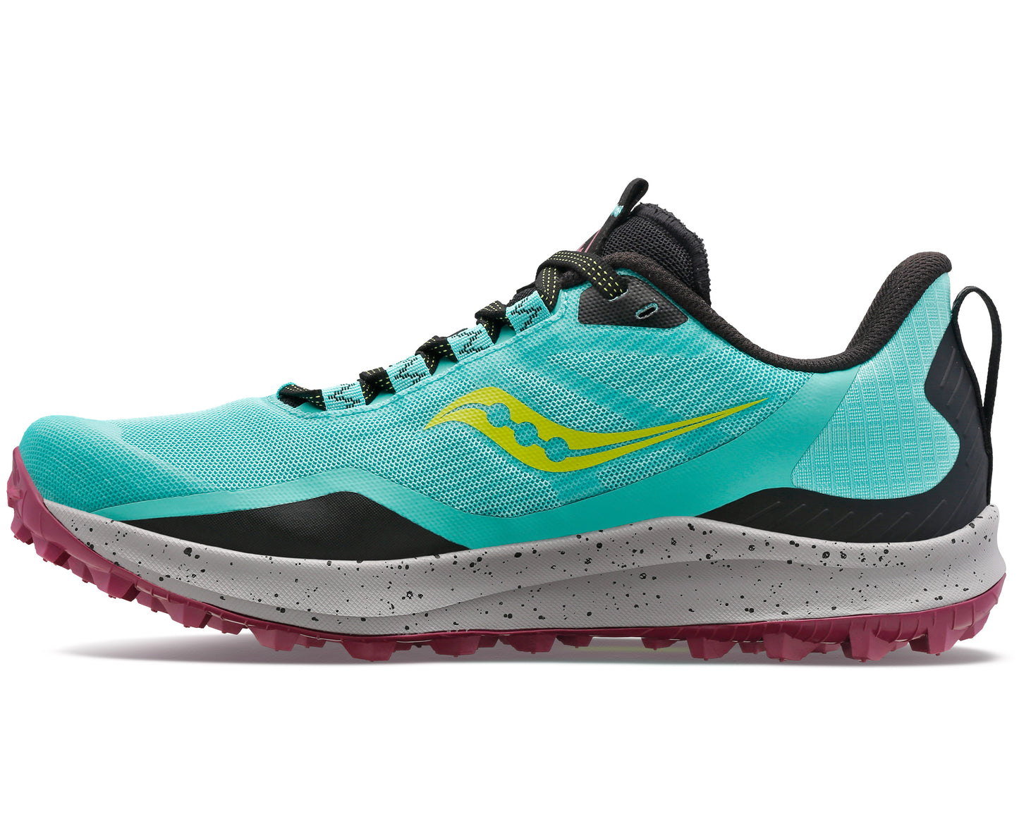 Saucony Peregrine 12 womens trail running shoe teal black and purple