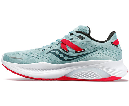 Saucony Guide 16 women's stability running shoe light blue, red, white