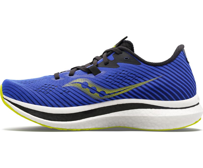 Saucony endorphin pro 2 blue with yellow and black design
