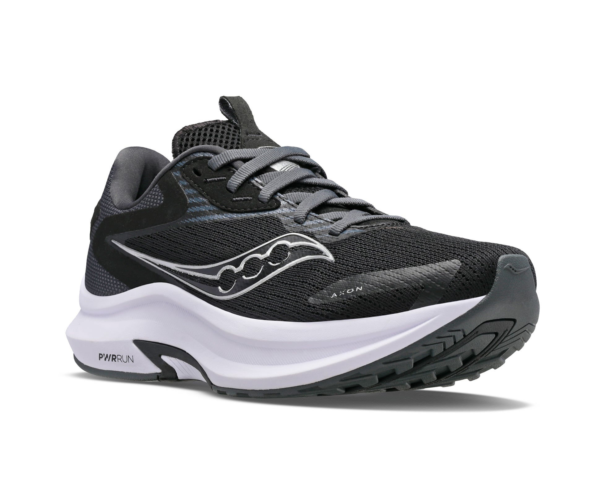 Saucony Axon 2 women's neutral running shoe black, grey, and white