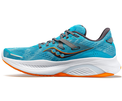 Saucony Guide 16 men's stability running shoe turquoise  blue, orange, white