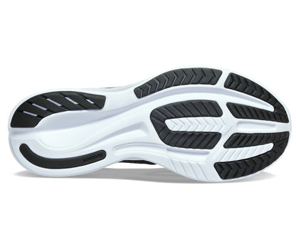 Saucony Ride 16 black and white wide stable neutral running shoe