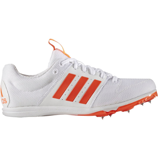 white and red athletics spike shoe from adidas