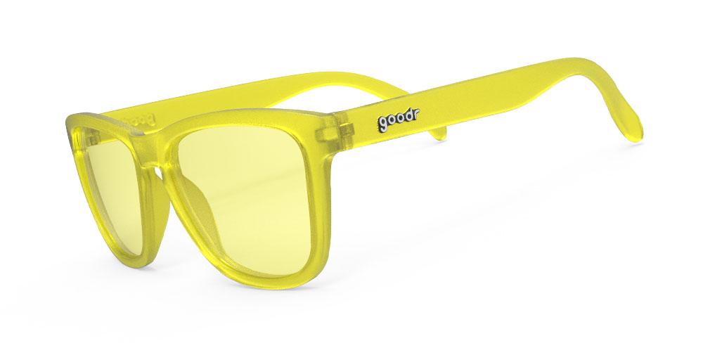 Goodr sunglasses yellow frame with yellow clear lenses