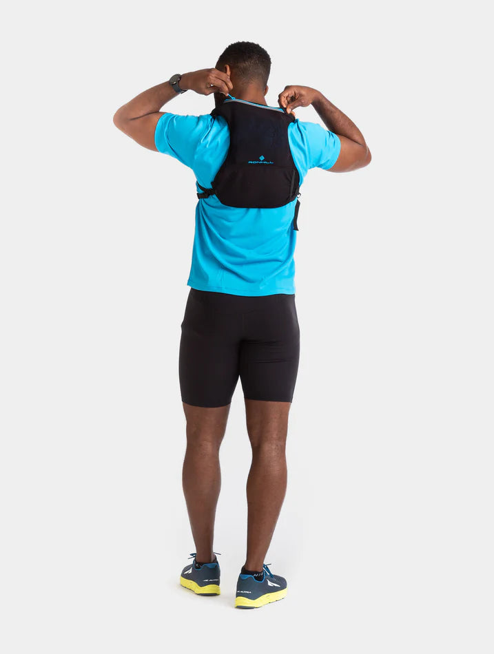 Black and blue designed running vest