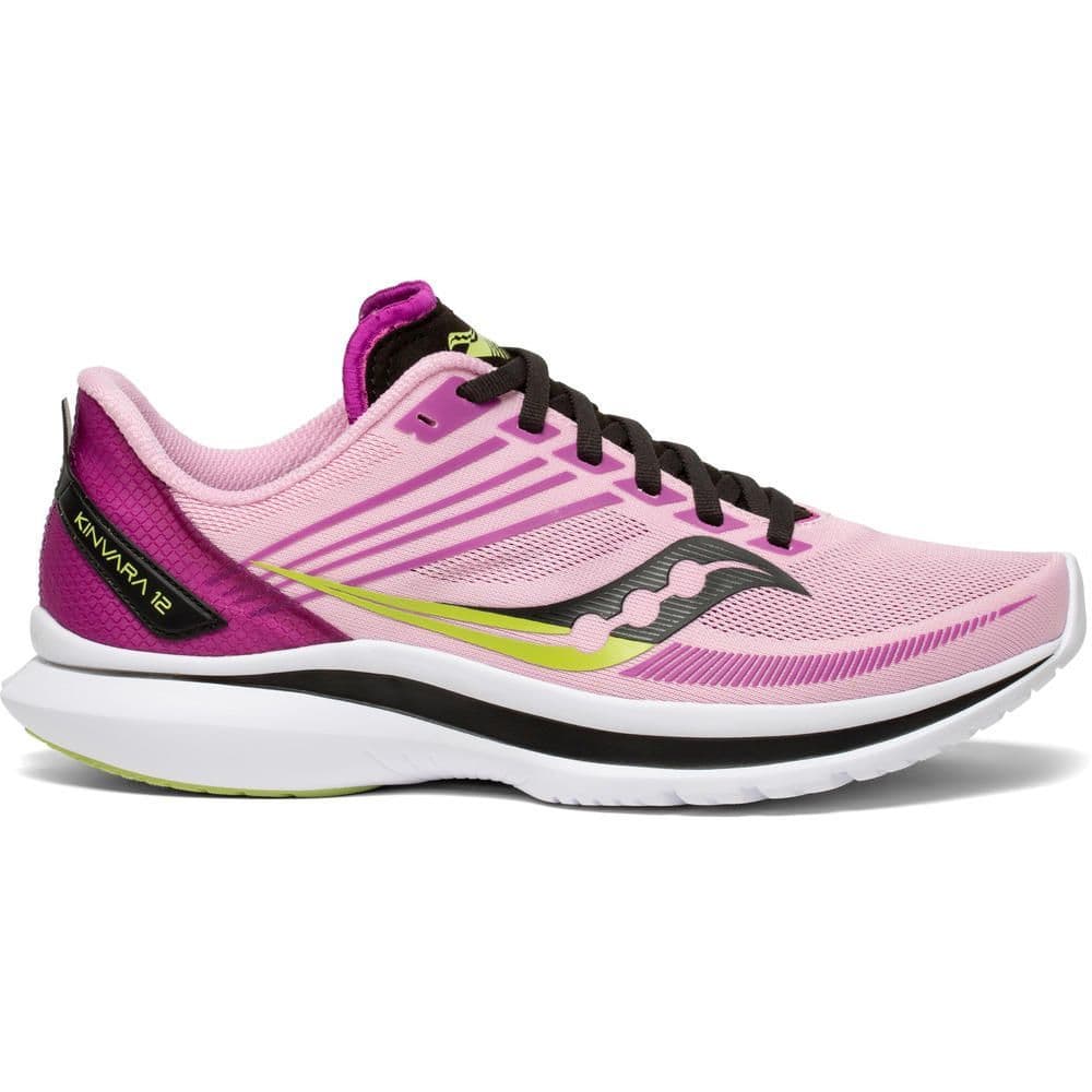 saucony, saucony running, running shoes, running, saucony kinvara 12,  half marathon shoe, neutral shoe, racing shoe, pink womens running shoe