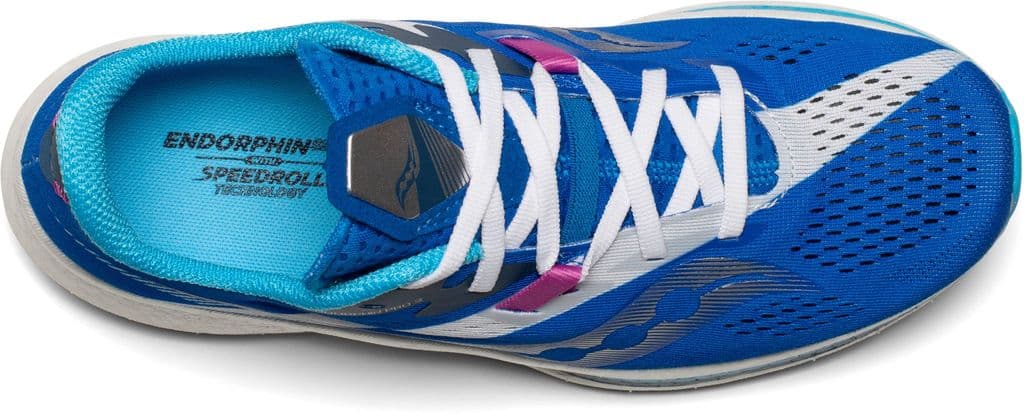 Saucony womens Endorphin Pro running shoes, carbon plated neutral running shoes, marathon half marathon racing shoes, blue